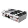 ESTUFA MÁSTER MULTICHEF MÁSTER DE MESA (ACERO INOXIDABLE NORMAL) ,  1 Freidora con tina ,1 canastilla niquelada, 1 Plancha, 1 Gratinador, 1 Asador, 1 Parrila, MEDIDAS GENERALES - Frente: 1.710 m, Fondo: 0.810 m, Alto: 0.400 m ,Peso: 160 kg.
