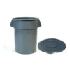 BOTE DE BASURA REDONDO 128 LT GRIS PLASTICO 