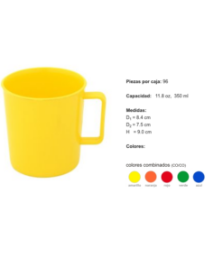 TAZA TARRO 350ML POLIPROPILENO (96 PIEZAS POR CAJA)