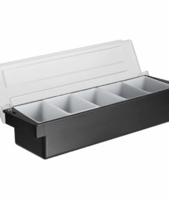 CAJA PARA CONDIMENTOS 5 COMPARTIMIENTOS PLASTICO