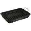 CESTA TEJIDA RECTANGULAR NEGRO(19pg X 14pg X 4pg)CON OREJA