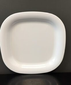 PLATO DE MELAMINA CUDRADO RIM DE 25.9*2CM, PREMIUM BLANCO